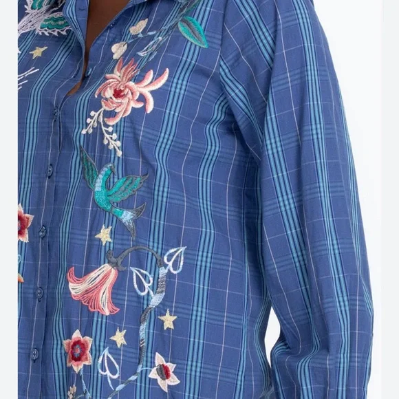 JOHNNY WAS Viloa Nashville Shirt | Boho Western w/ Embroidery - Picture 5 of 10